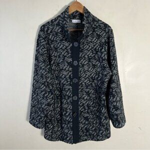 Habitat Womens size L Textured Sweater Cardigan Jacket Blazer Lagenlook Artsy